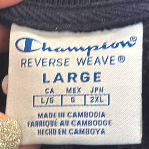 Champion Reverse Weave All Over Print Cropped Crewneck Sweatshirt size L Large - Picture 6 of 8